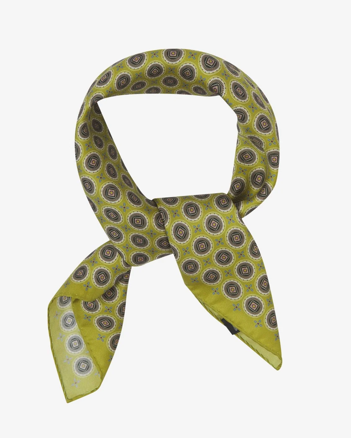 Silk Geometric Neckerchief - Bellingham Lime