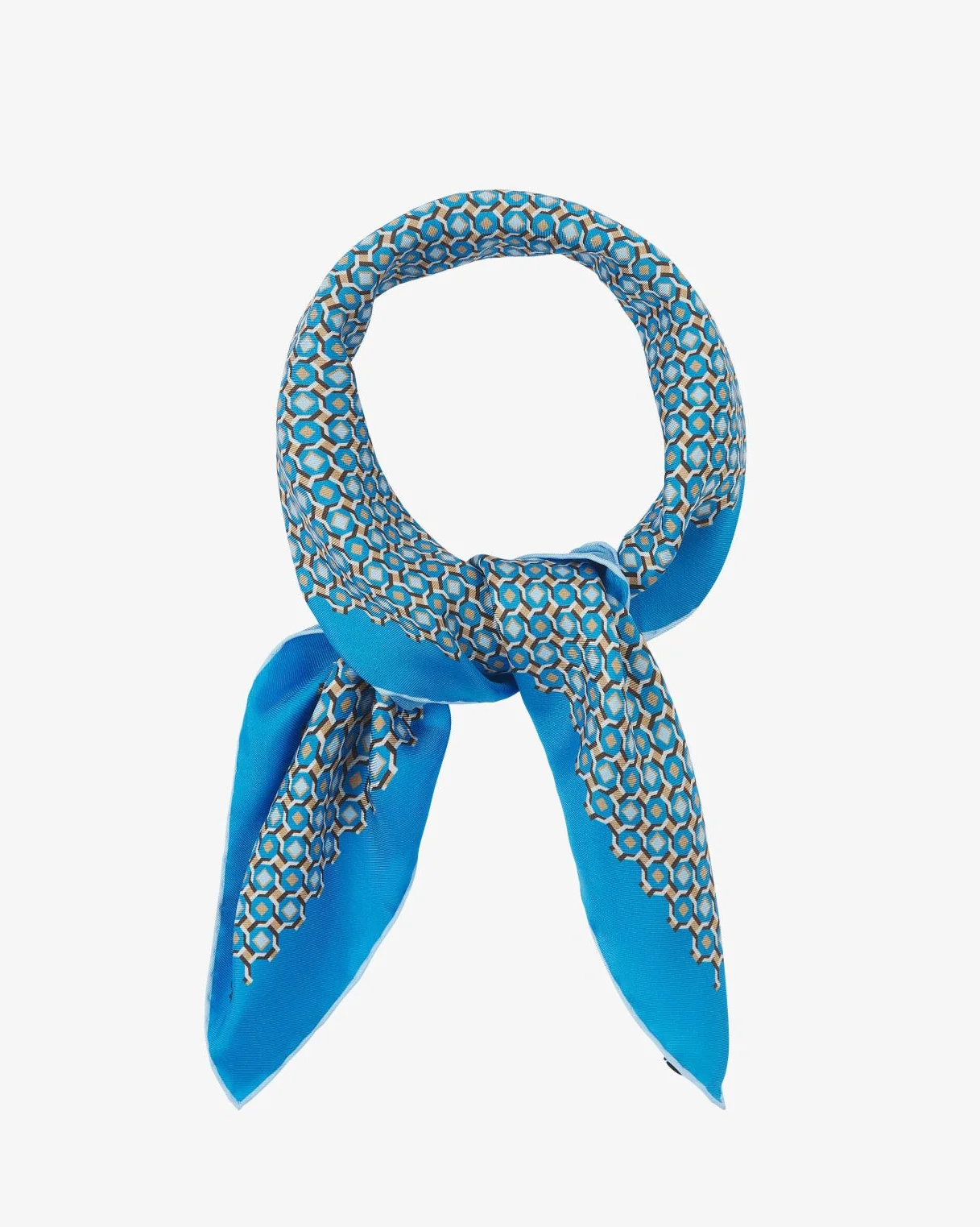 Silk Geometric Neckerchief - Berwick | Turquoise Stone