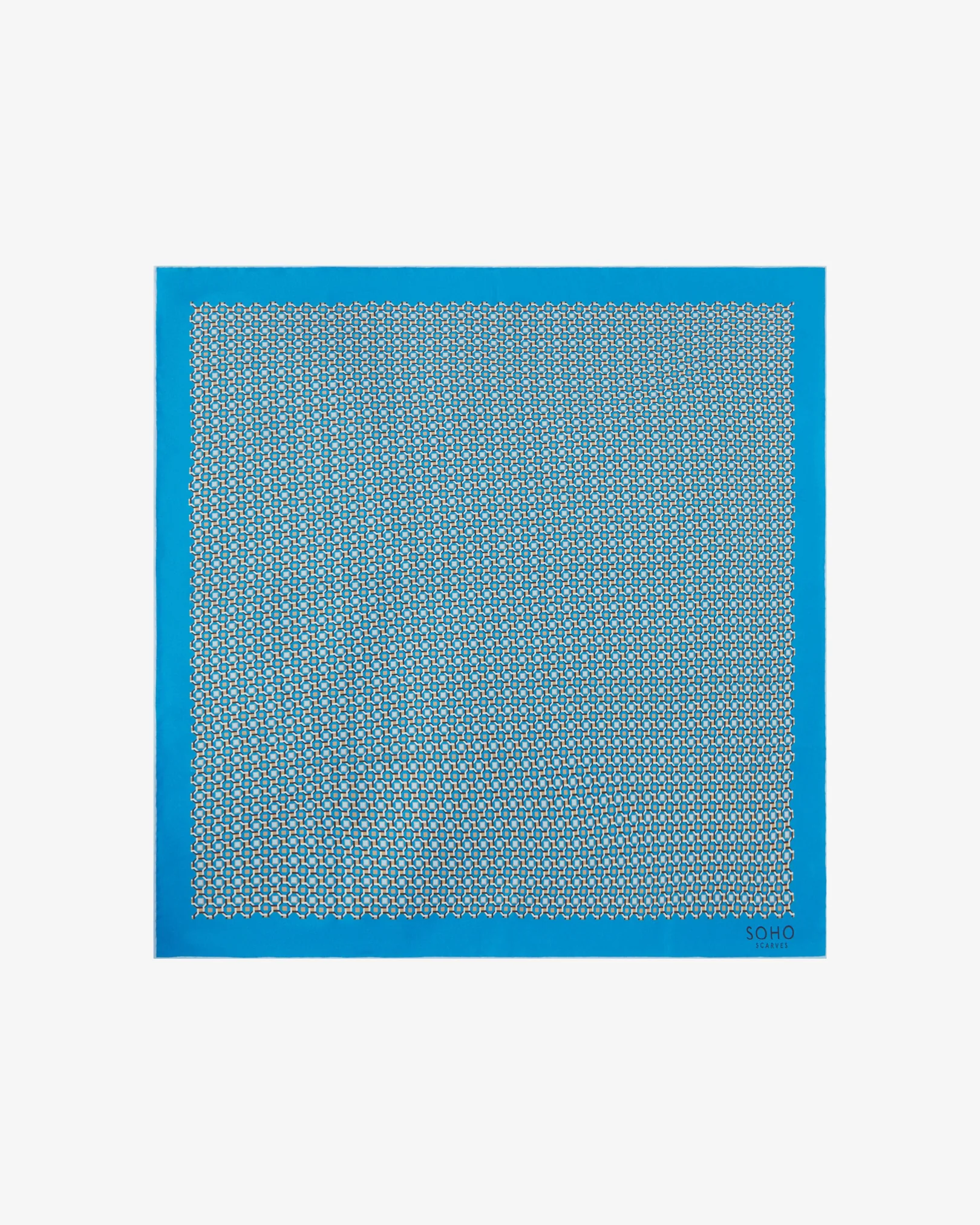Silk Geometric Neckerchief - Berwick | Turquoise Stone - Image 3