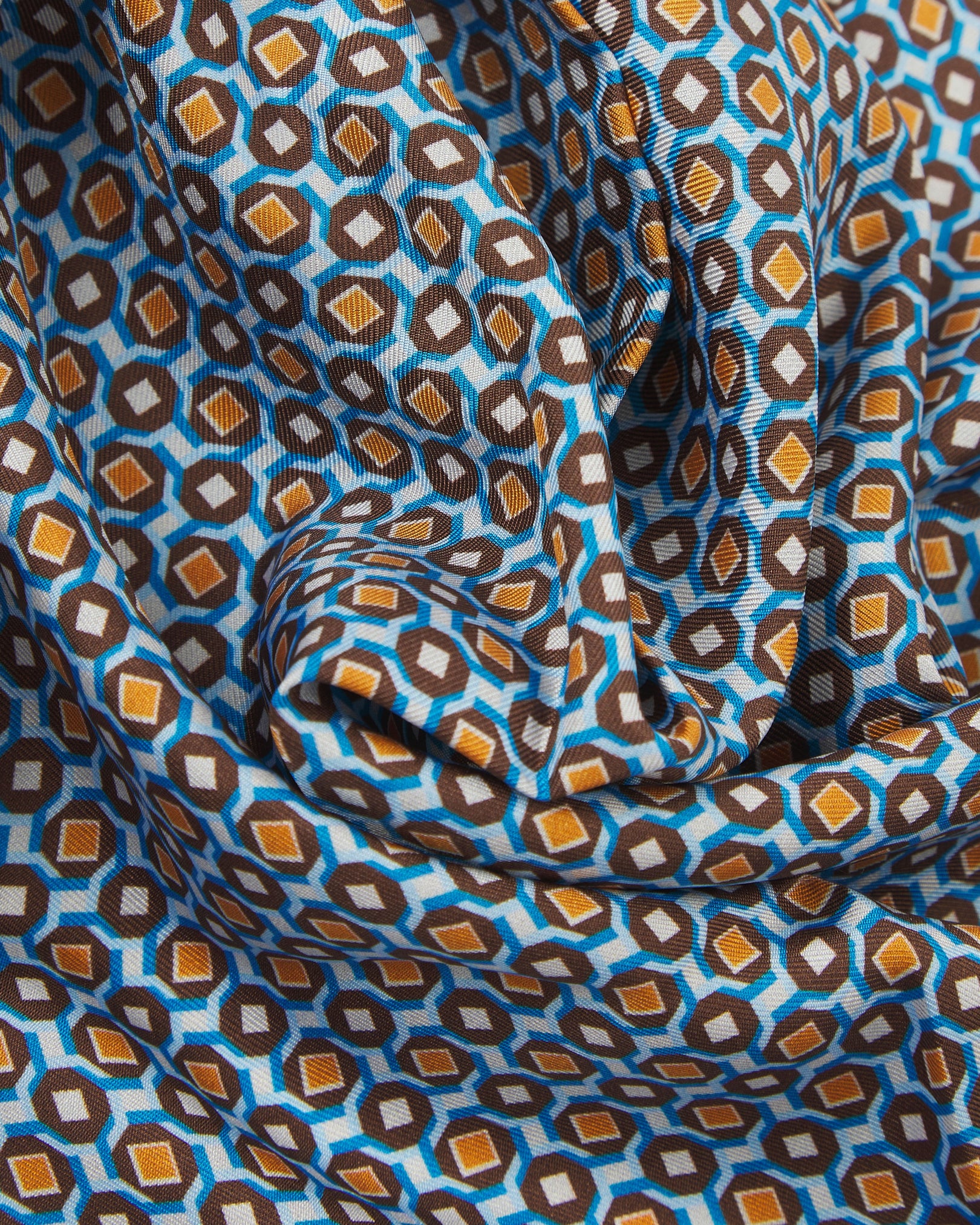 Silk Geometric Neckerchief - Berwick | Walnut - Image 2