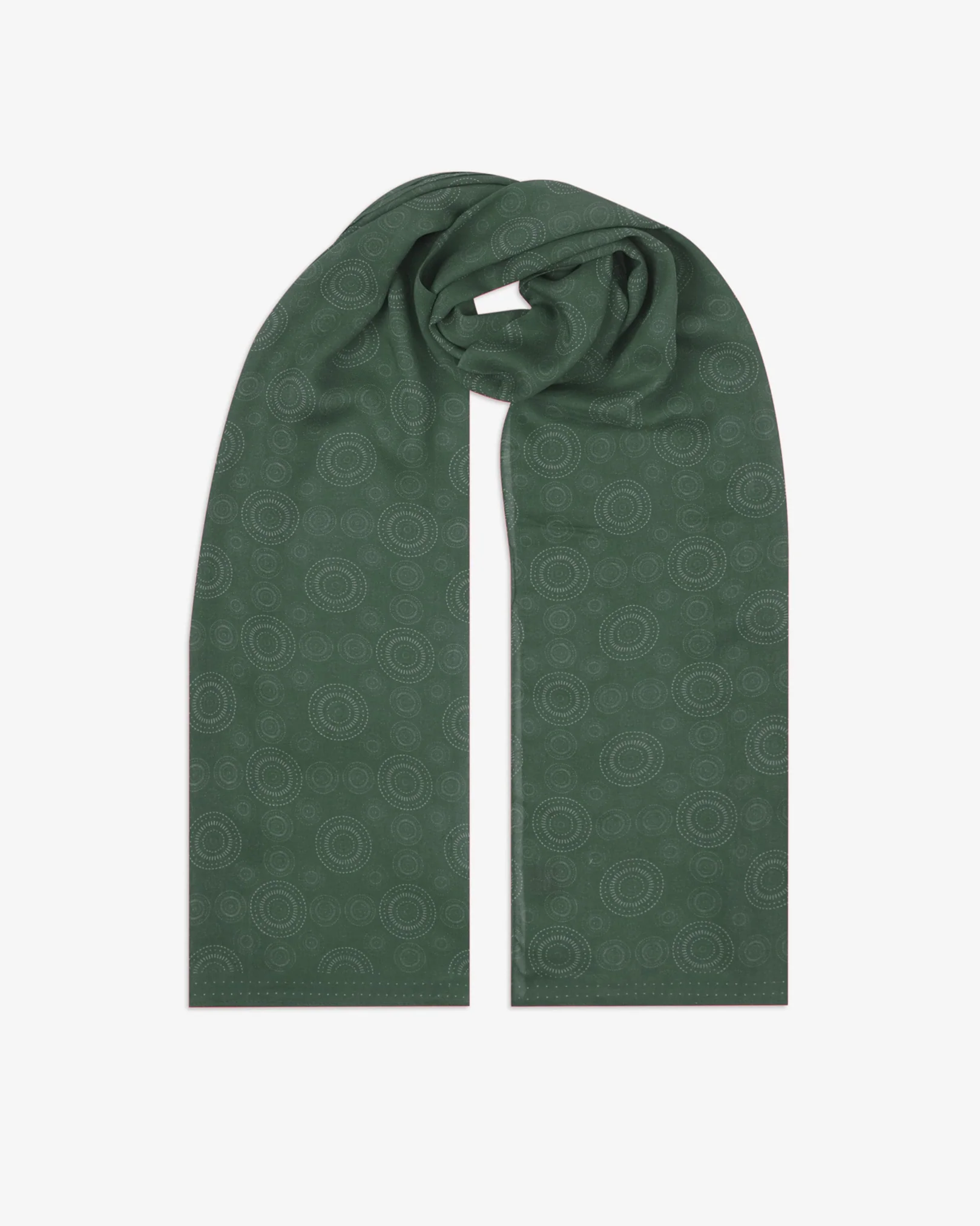 Noughts in Evergreen - Bohemian Lightweight Wide Scarf