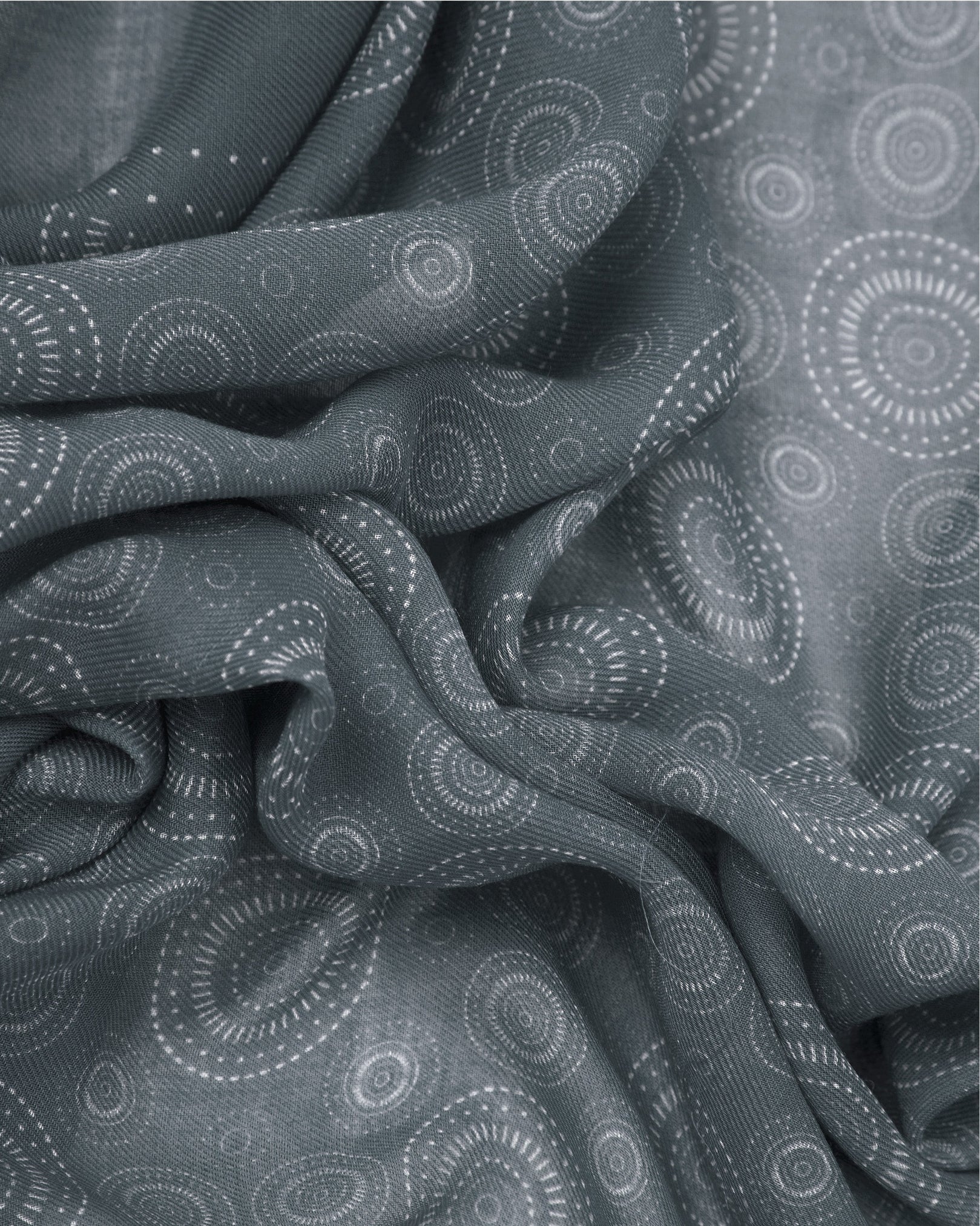 Noughts in Graphite - Bohemian Lightweight Wide Scarf - Image 2