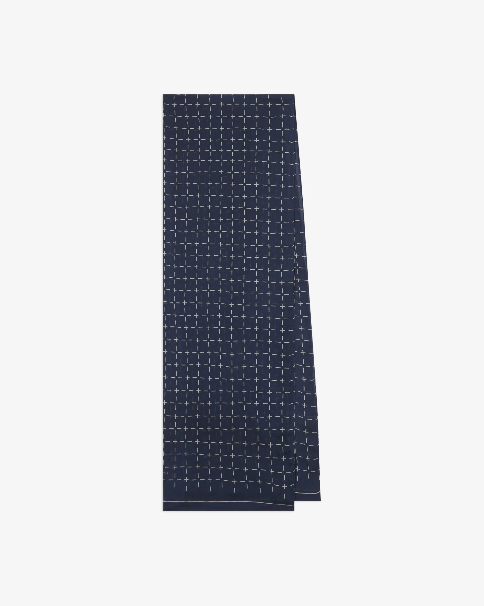 Crosses in Indigo - Bohemian Lightweight Wide Scarf - Image 3