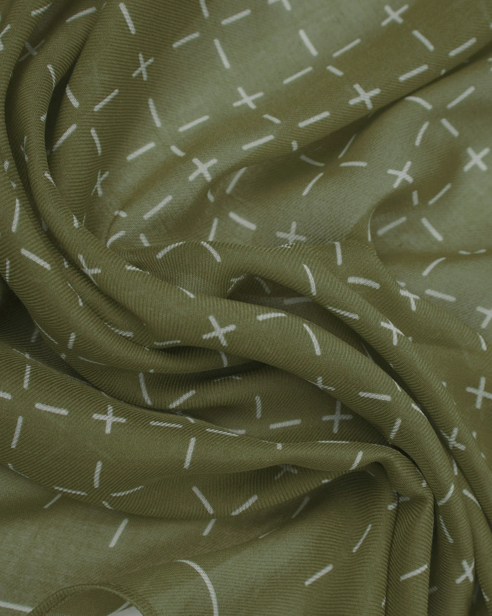 Crosses in Olive - Bohemian Style Bandana - Image 2