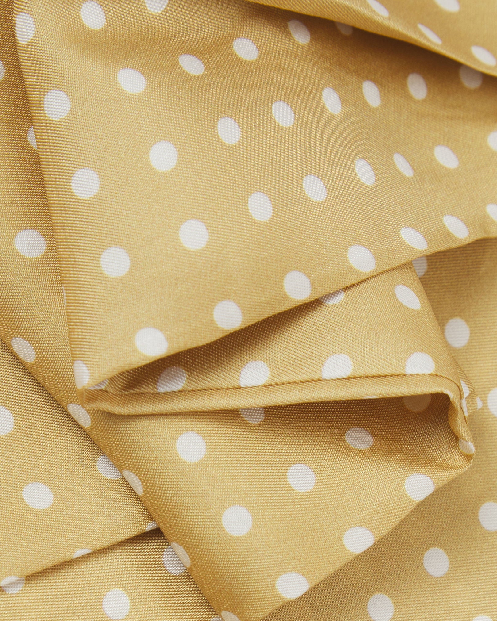 Men's Silk Polka Dot Double Ascot in Gold - The Denman Ascot - Image 2