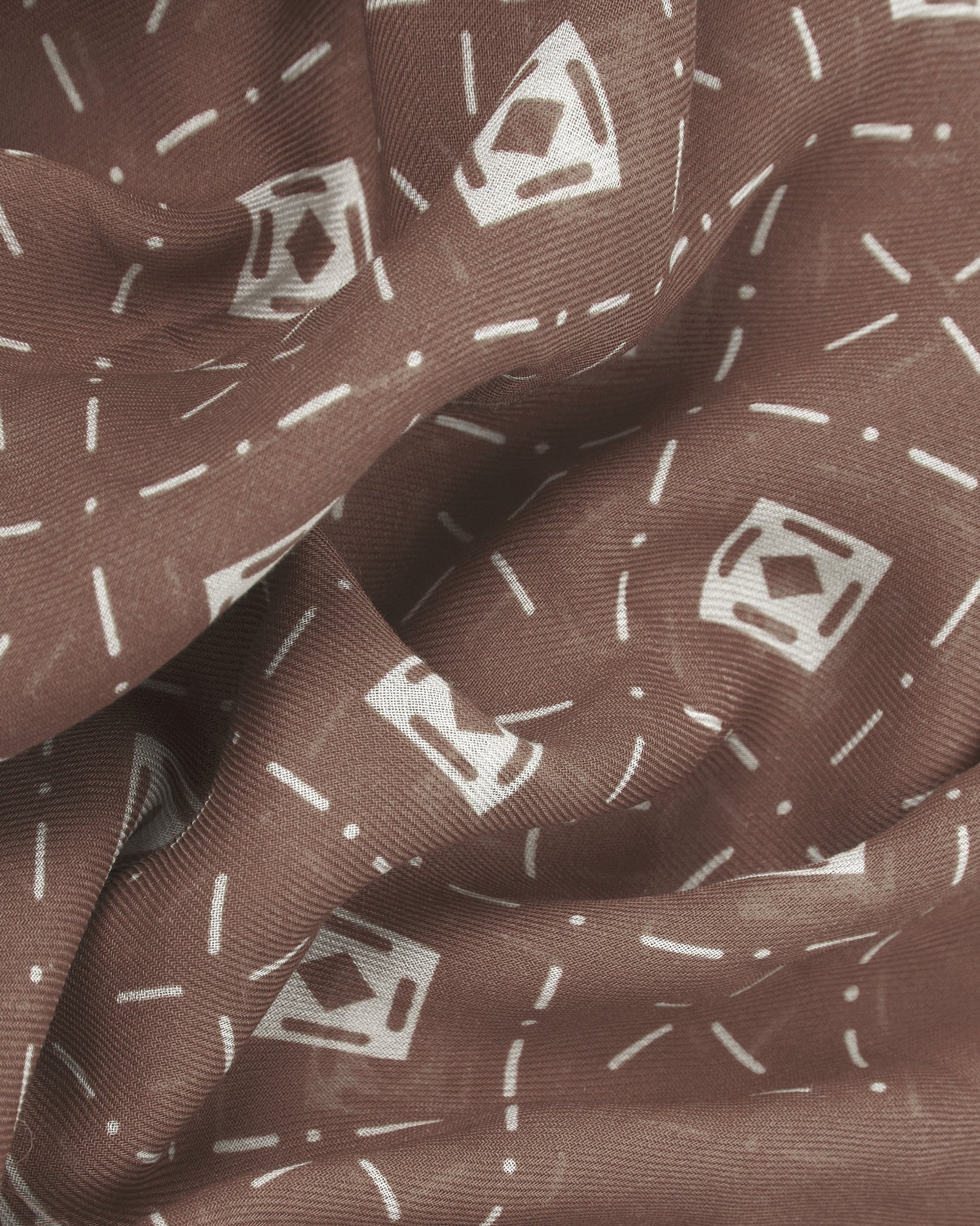 Diamonds in Chocolate - Bohemian Lightweight Wide Scarf - Image 2