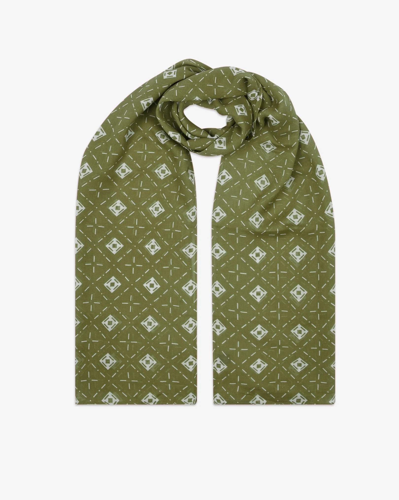 Diamonds in Verdant - Bohemian Lightweight Wide Scarf