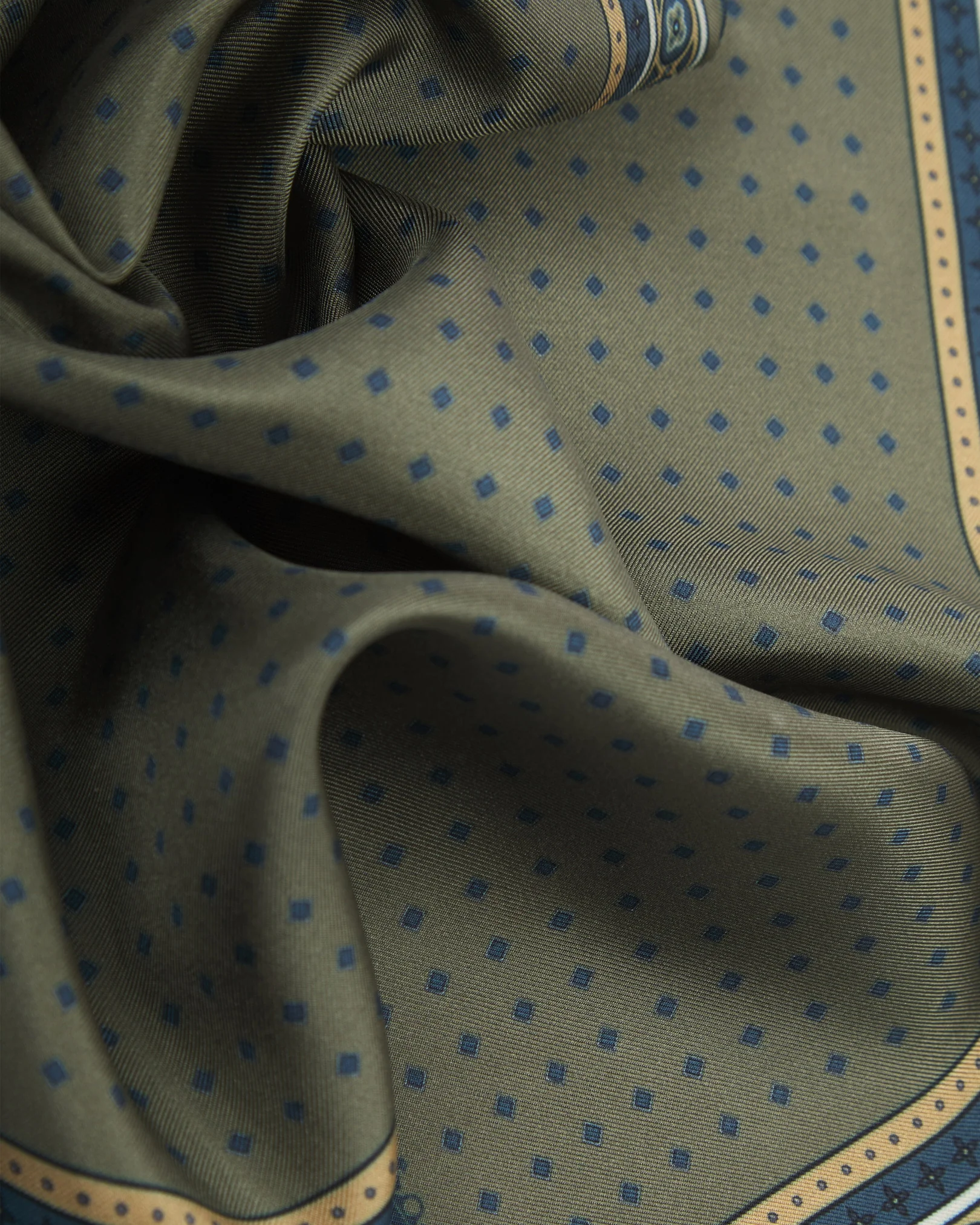 The London Silk Pocket Square - Chiswick | Olive - Image 3