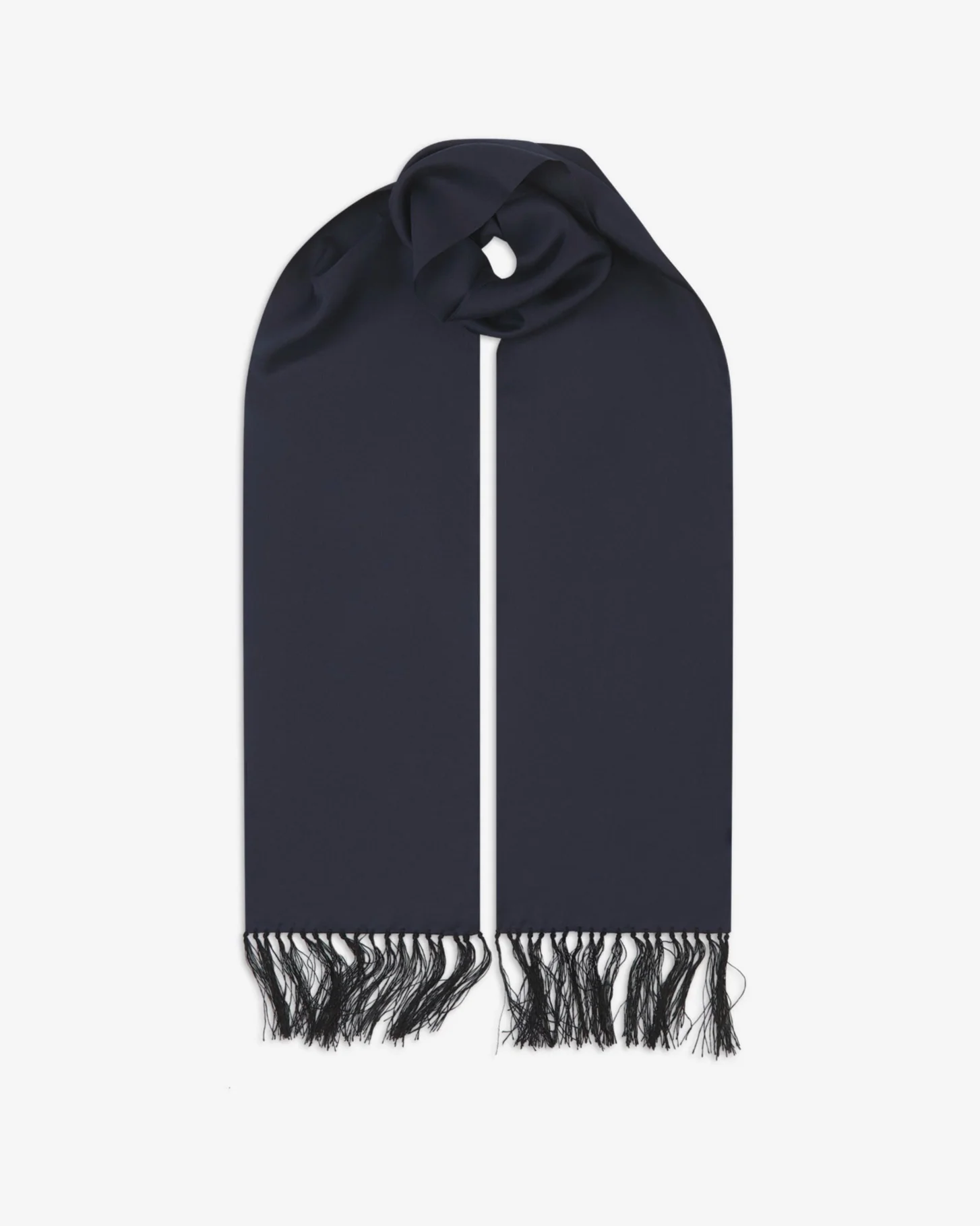 Silk Aviator Scarf - Navy Blue