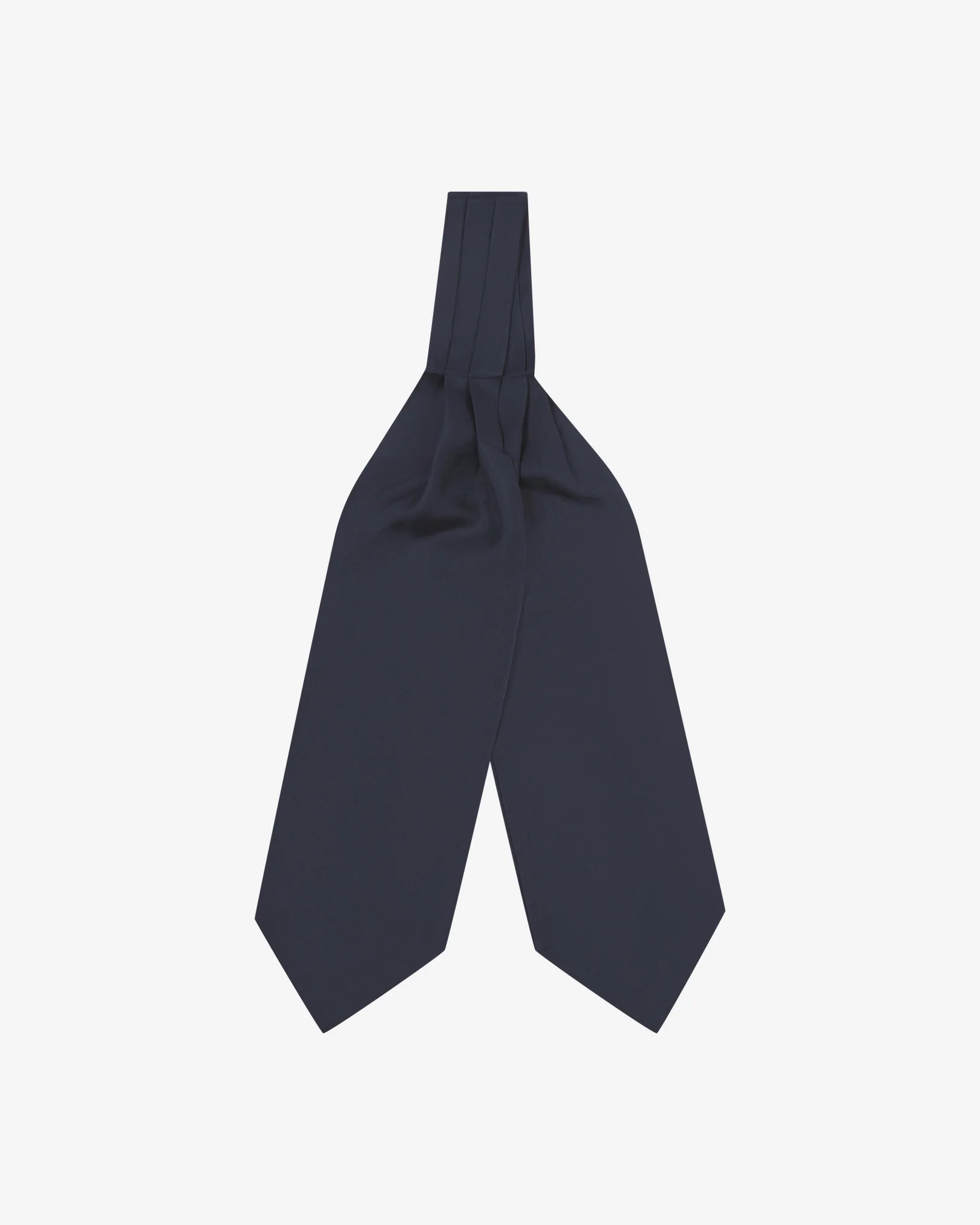 Silk Double Ascot Tie - Navy Blue