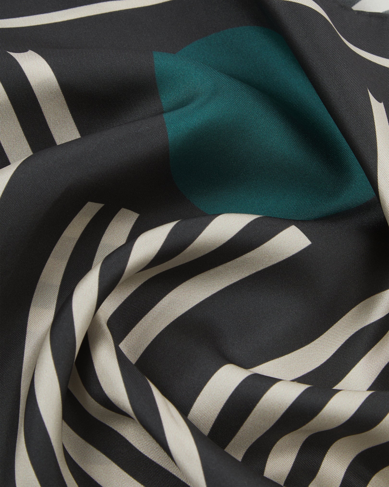 Silk Bauhaus Neckerchief - Teal Pillars - Image 2