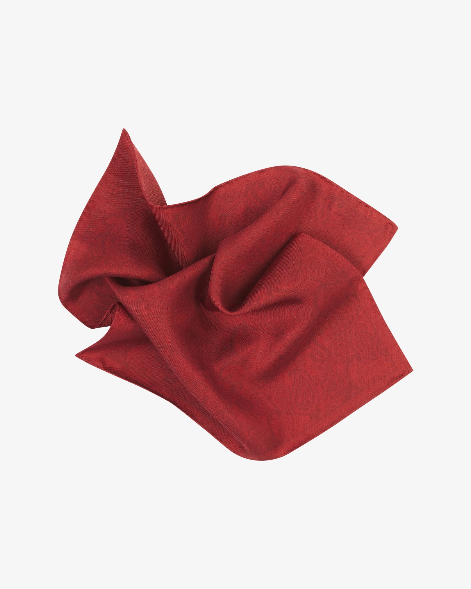 Silk Pocket Square - Tonal Paisley | Red - Image 2