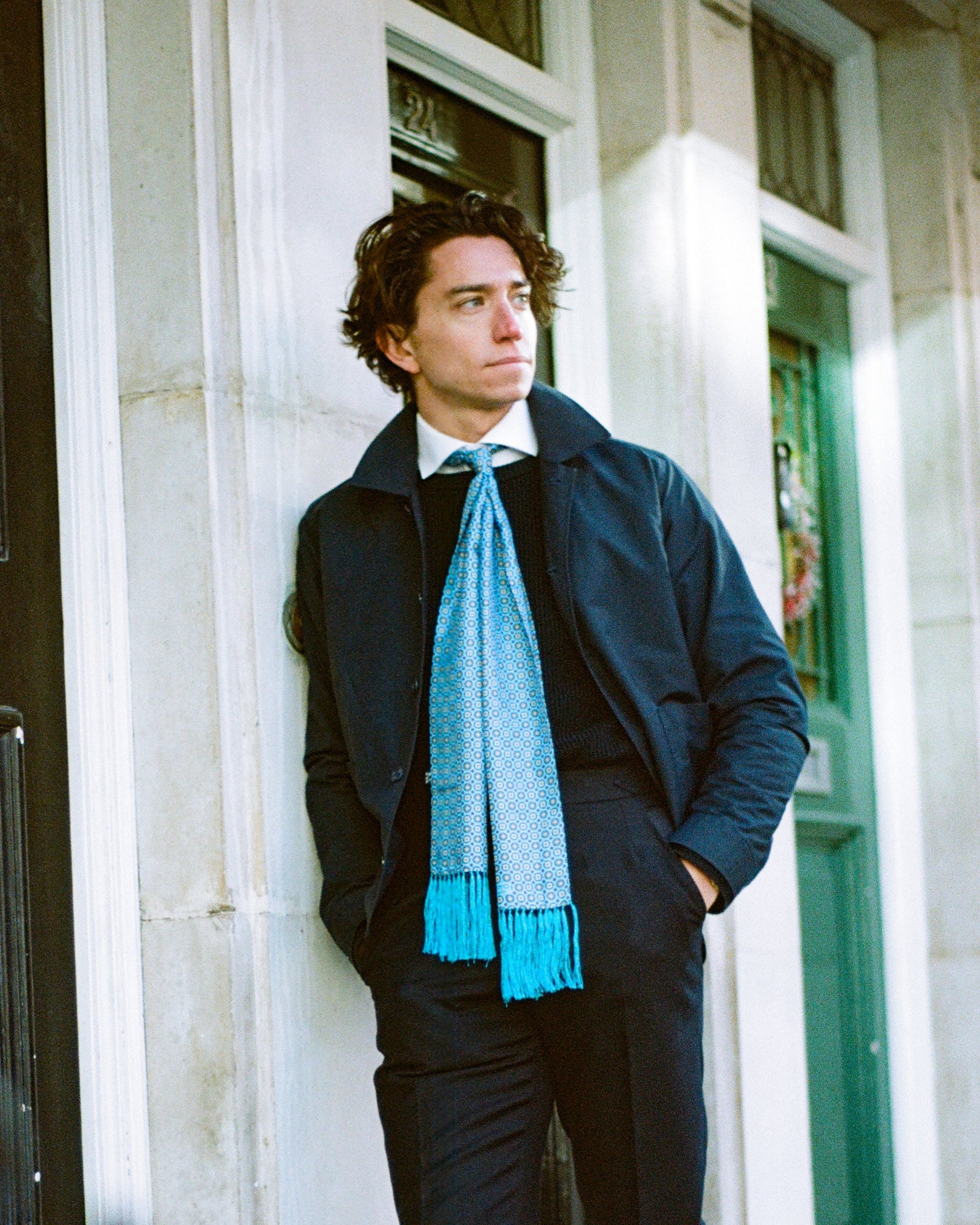 Silk Aviator Scarf - Toshima | Gardenia - Image 5