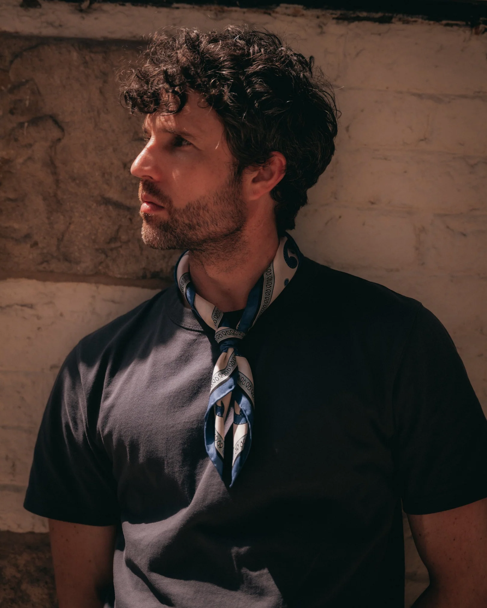 Silk Neckerchief - Belgravia | Cream & Blue - Image 5