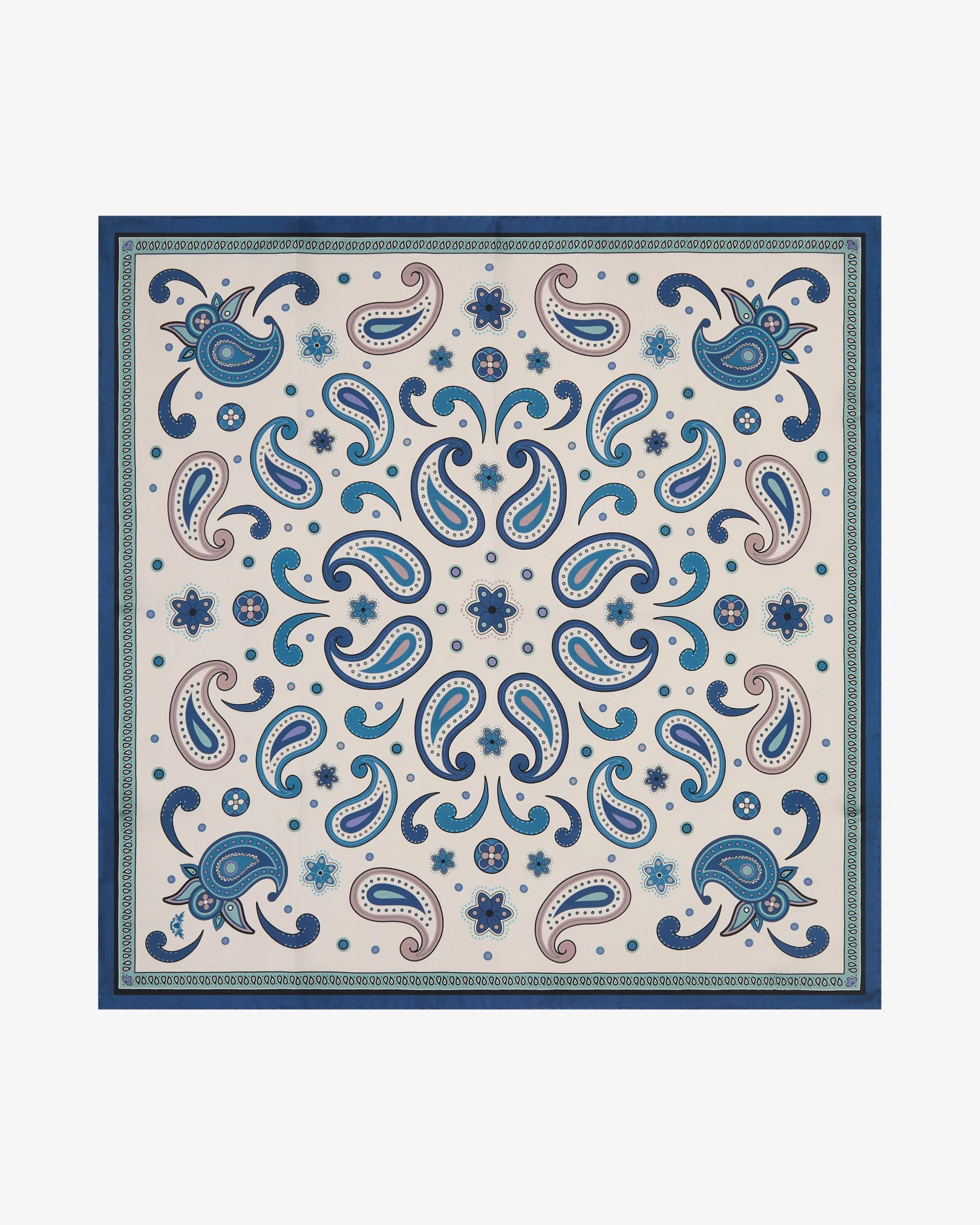 Silk Neckerchief - Belgravia | Cream & Blue - Image 6