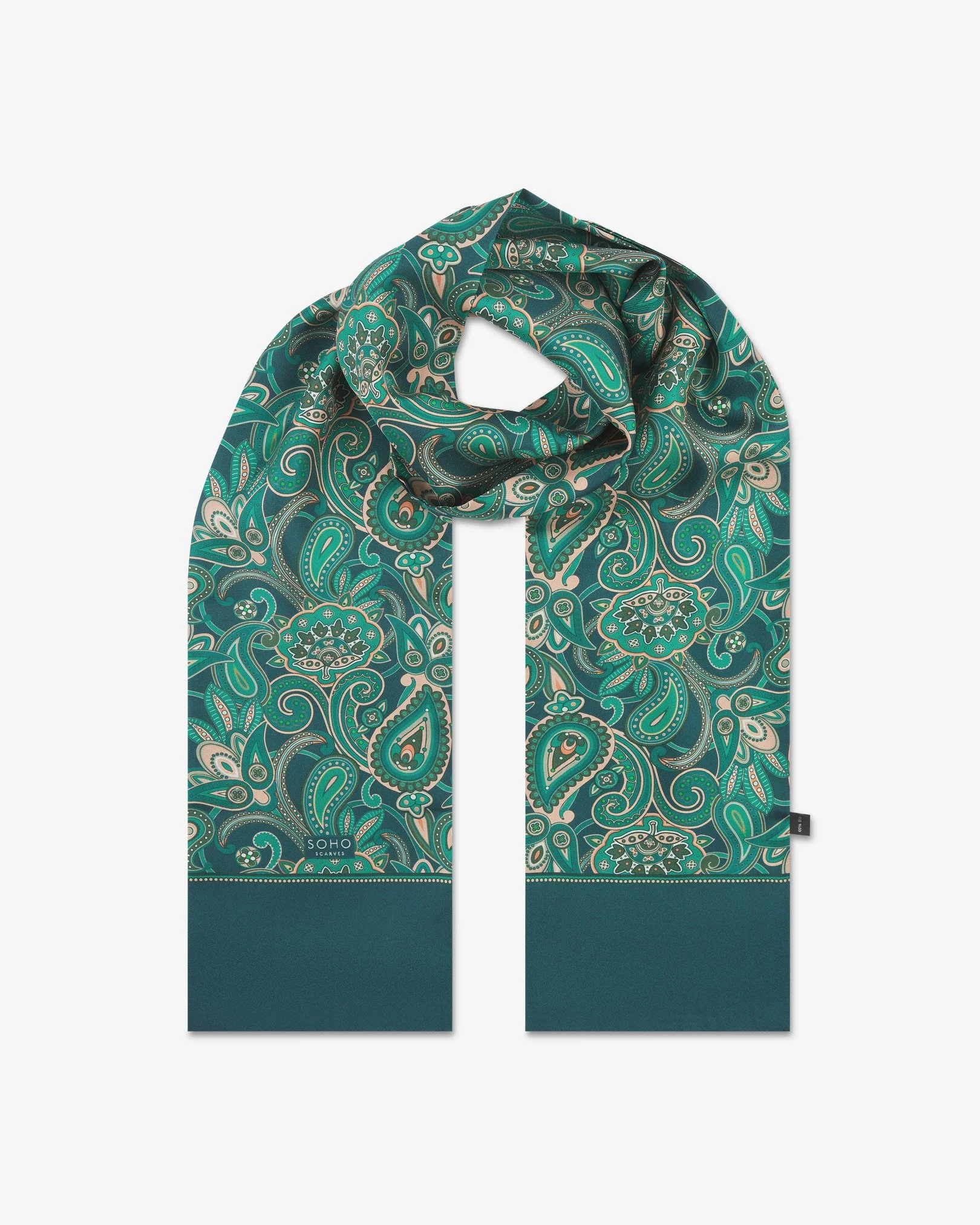 Silk Paisley Scarf in Emerald - The Windermere