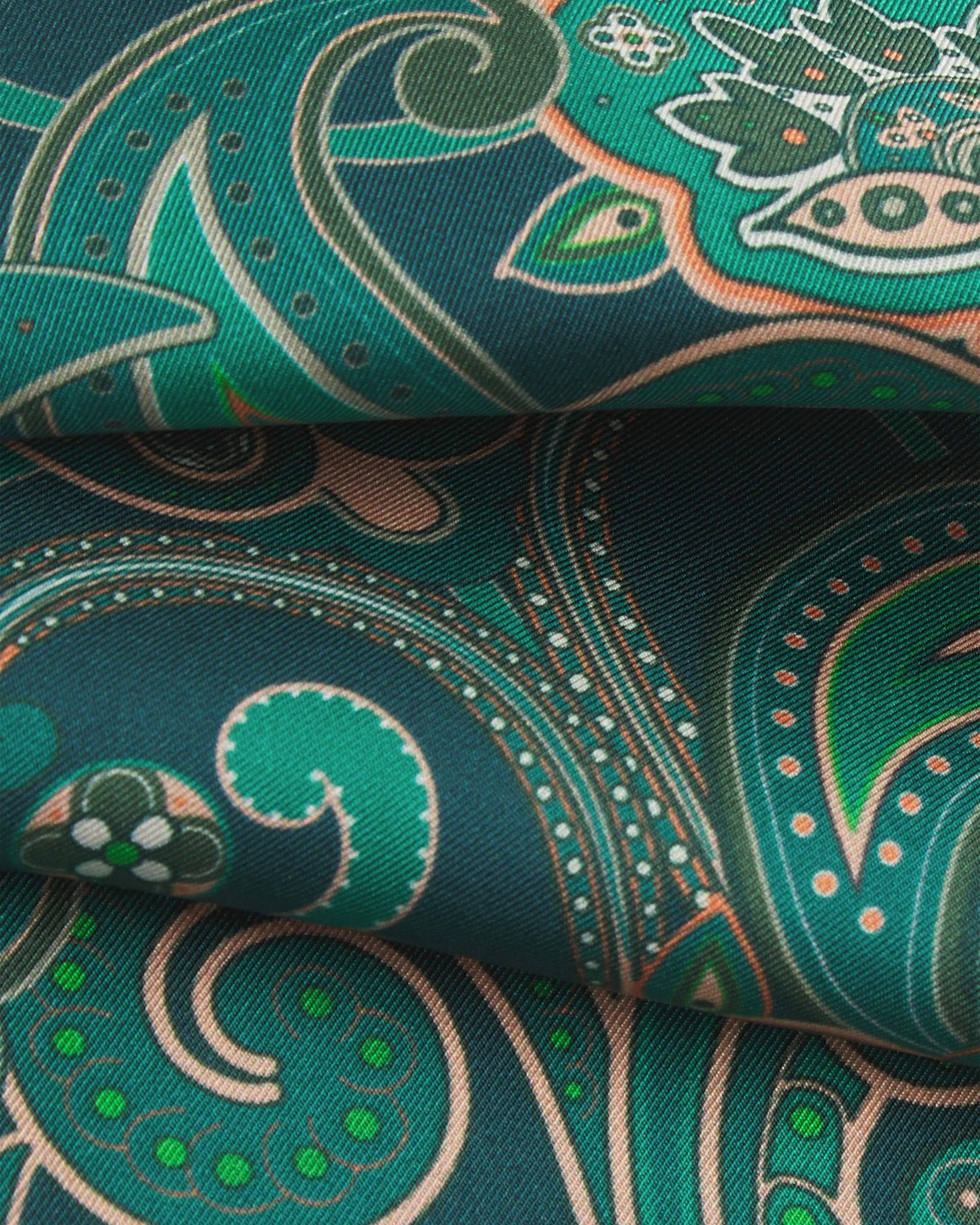 Silk Paisley Scarf in Emerald - The Windermere - Image 2